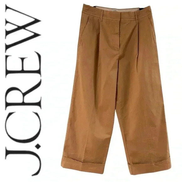 J. Crew Wide-leg Pleated Chino Pant Size 4 - Picture 1 of 10